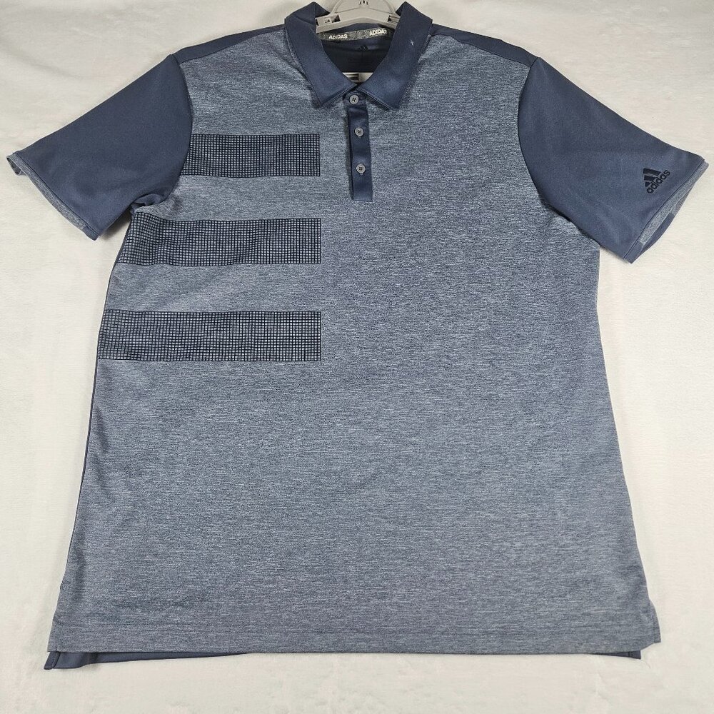 Adidas Golf Polo Shirt Men's Size L Short Sleeve Badge Of Sport Gray